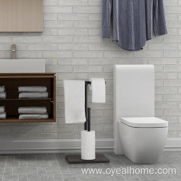 Free Standing Toilet Paper Dispenser with Towel Holder